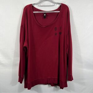 Torrid Sleep Burgundy Plus Size Red Graphic Pajama Top 0782